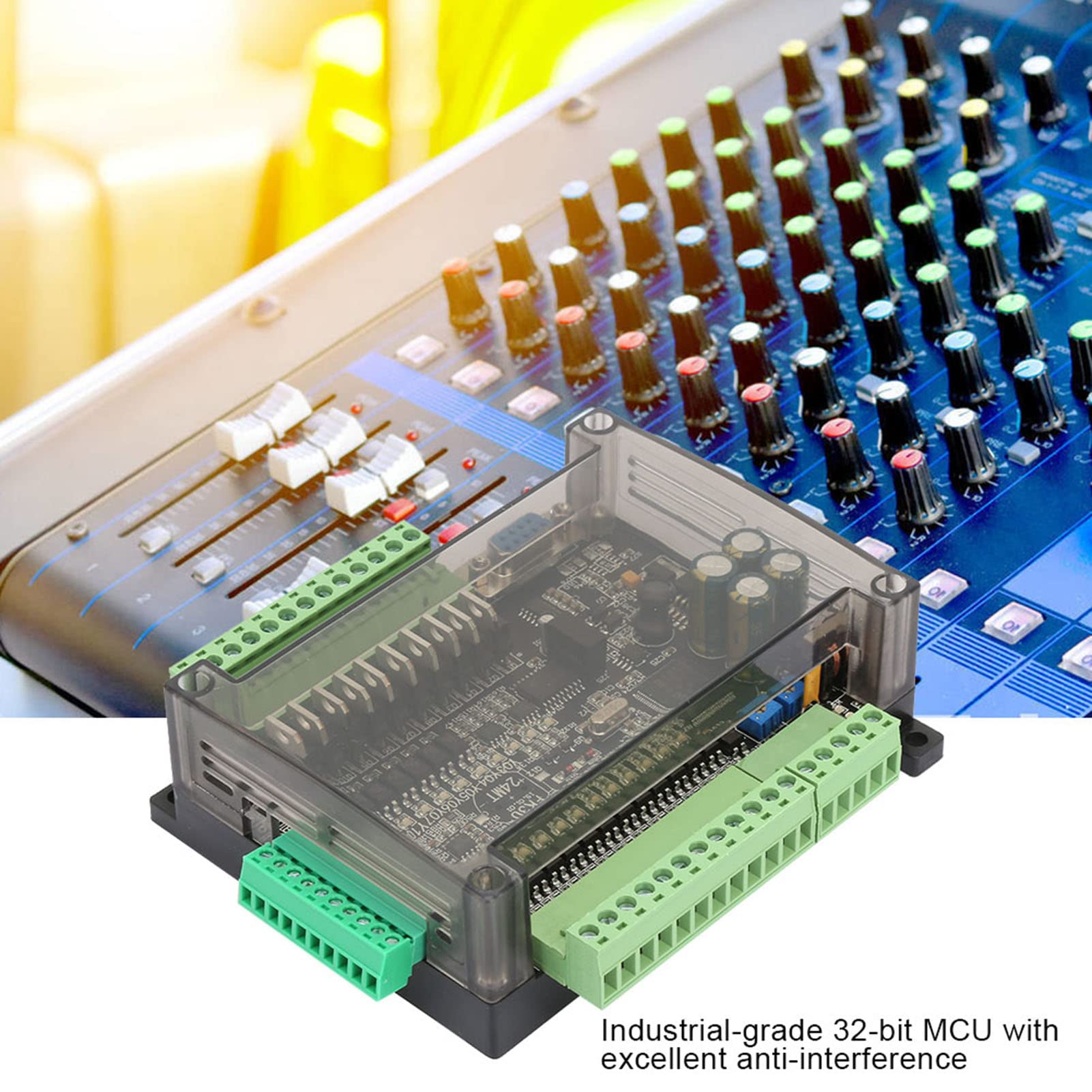 Controlador PLC de 24 V y 24 MT, tarjeta PLC industrial con 6 entradas analógicas, MCU de 32 bits, 14 entradas y 10 salidas de transistor, I/O de alta velocidad de 100 k pulsos