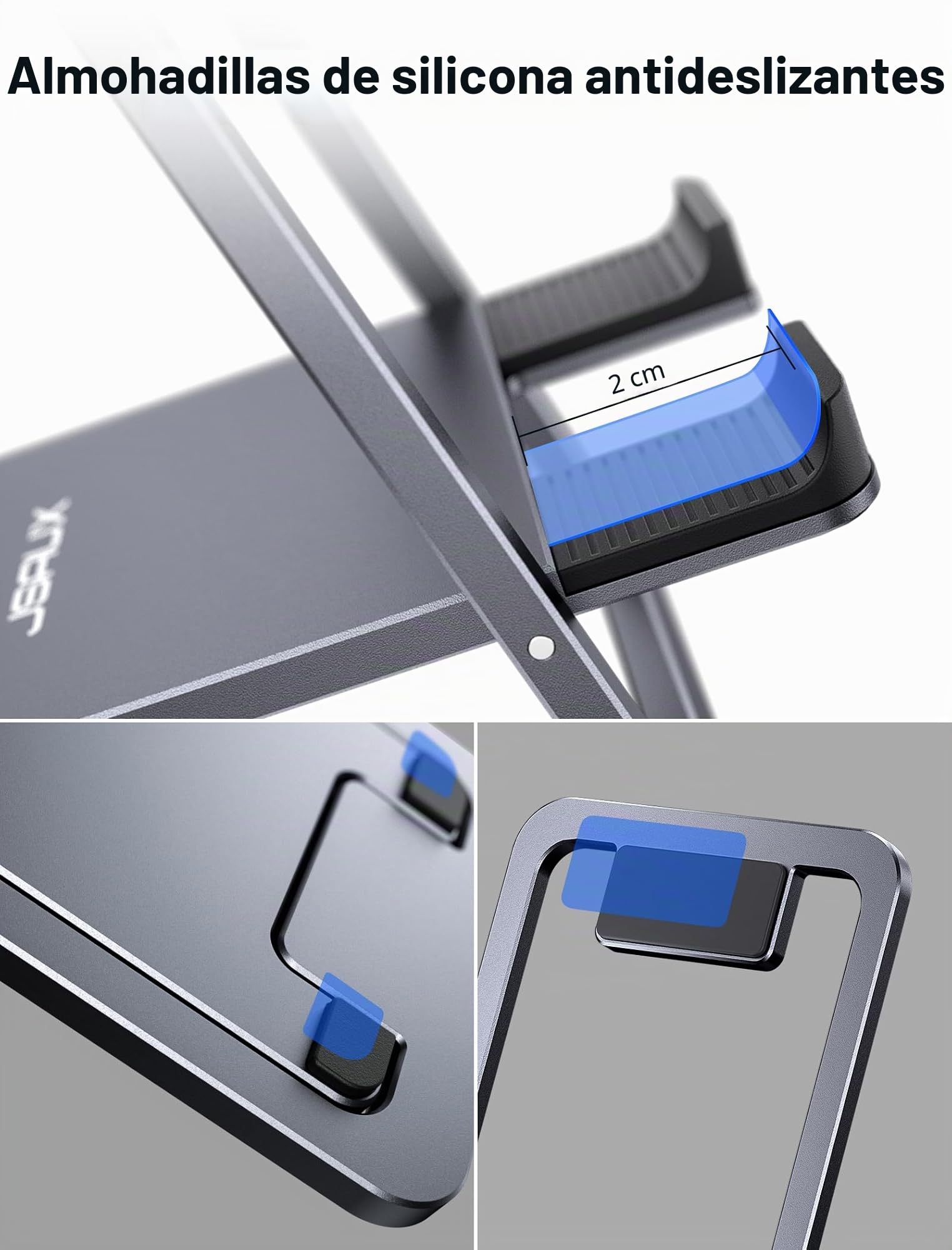 JSAUX Soporte Universal para Tableta, portátil, Plegable, para Escritorio, Compatible con iPad Mini, Samsung Galaxy Tab, Kindle, Steam Deck OLED, Switch, ROG Ally X, iPhone y Otras tabletas, Color | Fácil de Llevar, Aleación Estable, Base Antideslizante,
