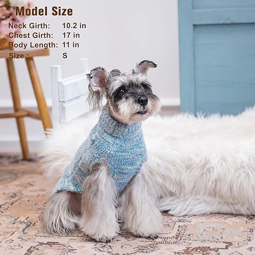 Miniatura 5 de BEAUTYZOO Suéter para perro pequeño, cuello alto, suéter clásico de punto trenzado, abrigo de invierno mullido para perros, ropa de clima frío para