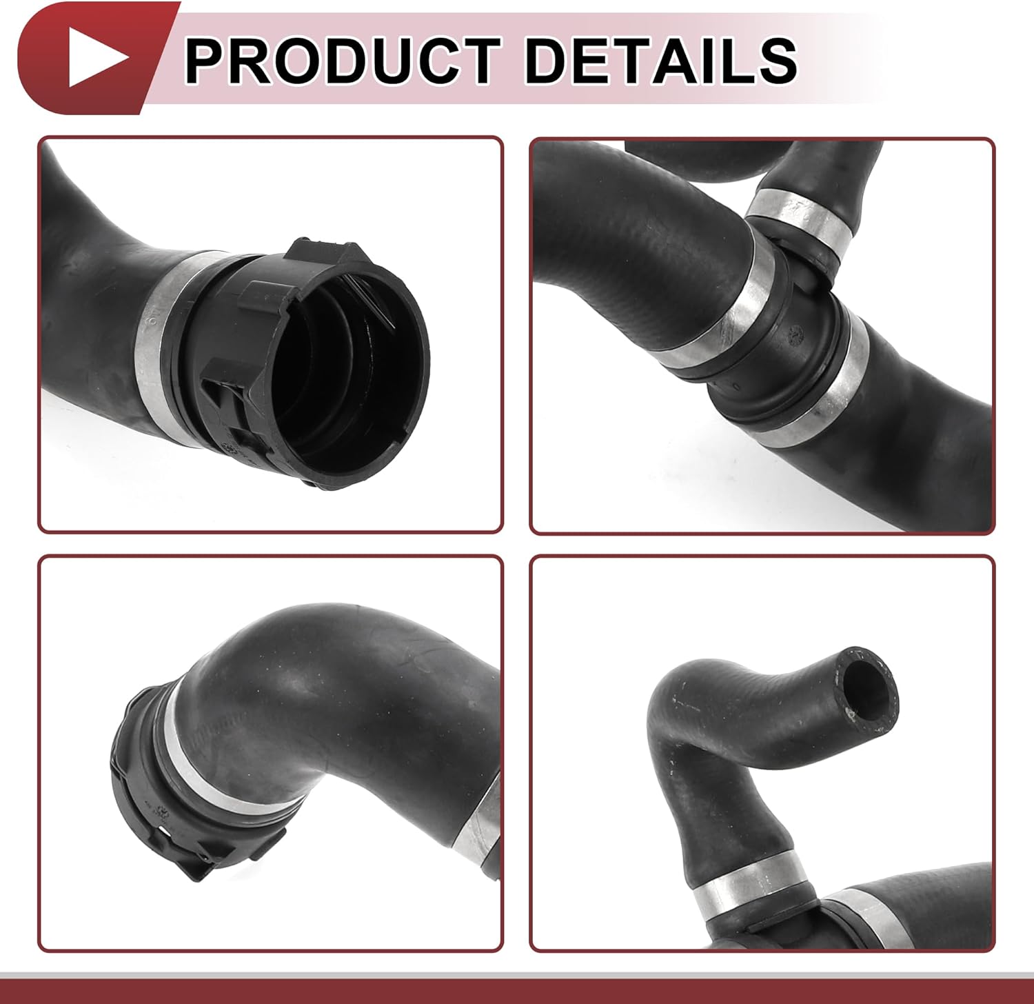 1 Pcs Radiator Coolant Hose for Mercedes-Benz GL450 2015-2016 Lower Coolant Hose Water Pipe No.A1665008675 Black Rubber
