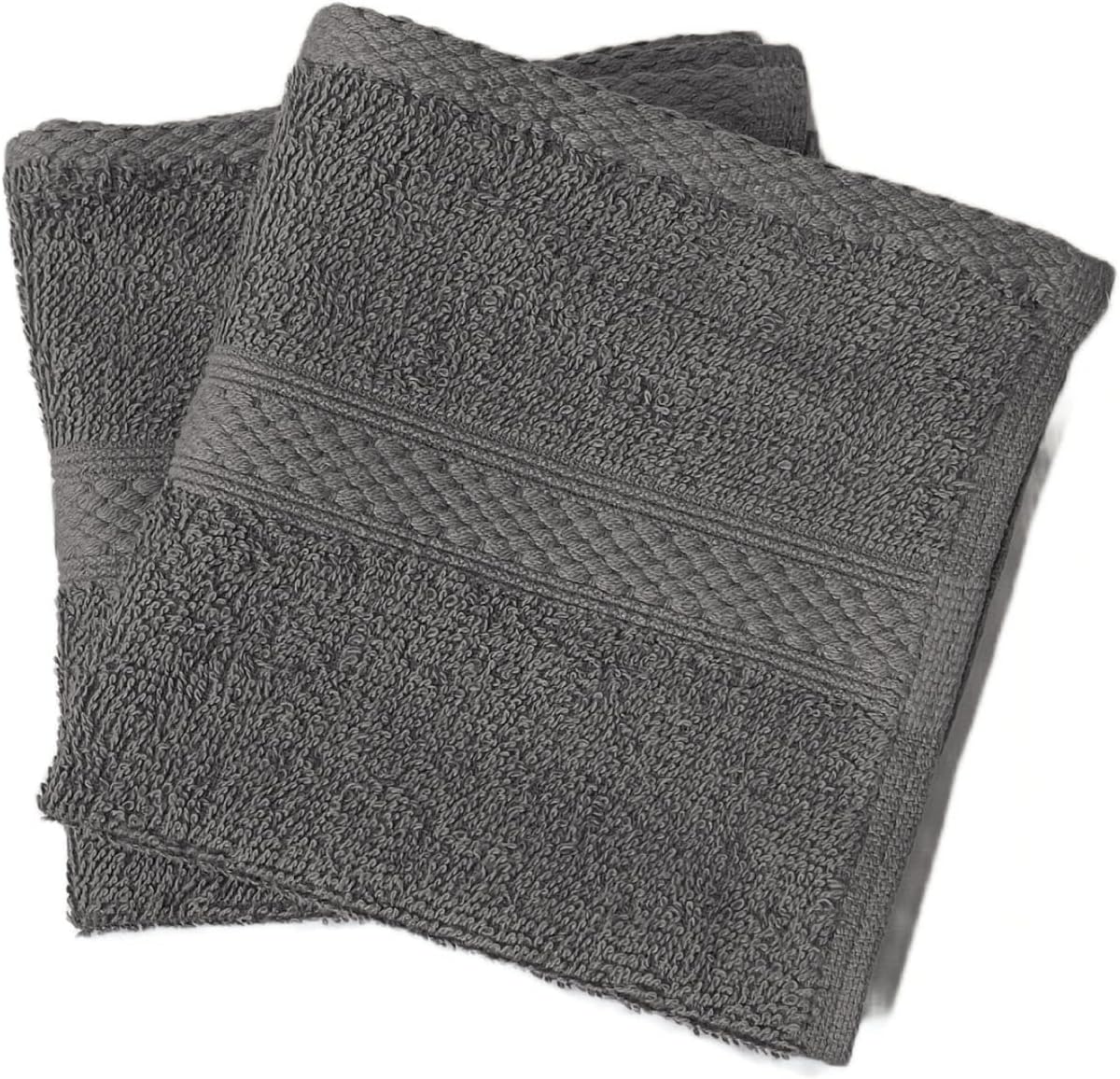 Lyra Linens - 100% Egyptian Cotton Face Flannel Washcloths - Pack of 2 OR 4 500 Gsm Facecloths, 30cm x 30cm Square, Quick Dry And Absorbent Makeup remover Cloths, Gym Towels (2, Charcoal Grey)