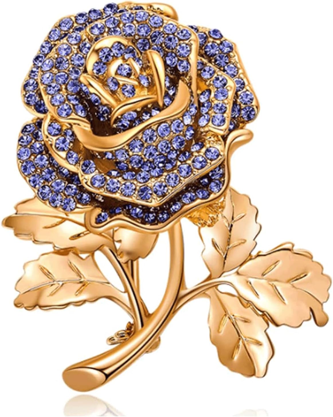 LIOONS Brooch Roses Brooches for Crafts Inlaid Rhinestones Lapel Pin Jewelry Collar Clips Girls Shawl Pin Breastpins Collar Pin