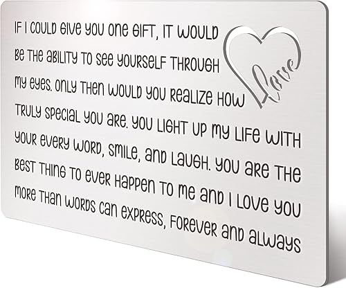 Tarjetas de cumpleaños de aniversario para el día de San Valentín, regalos para esposo novio, tarjeta de inserción de billetera grabada, regalo para