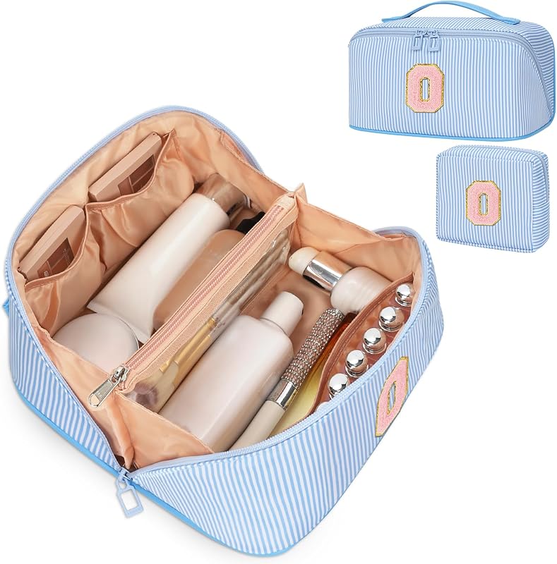 Necessaire de maquiagem personalizada Bagmoly Blue O com 2 peças