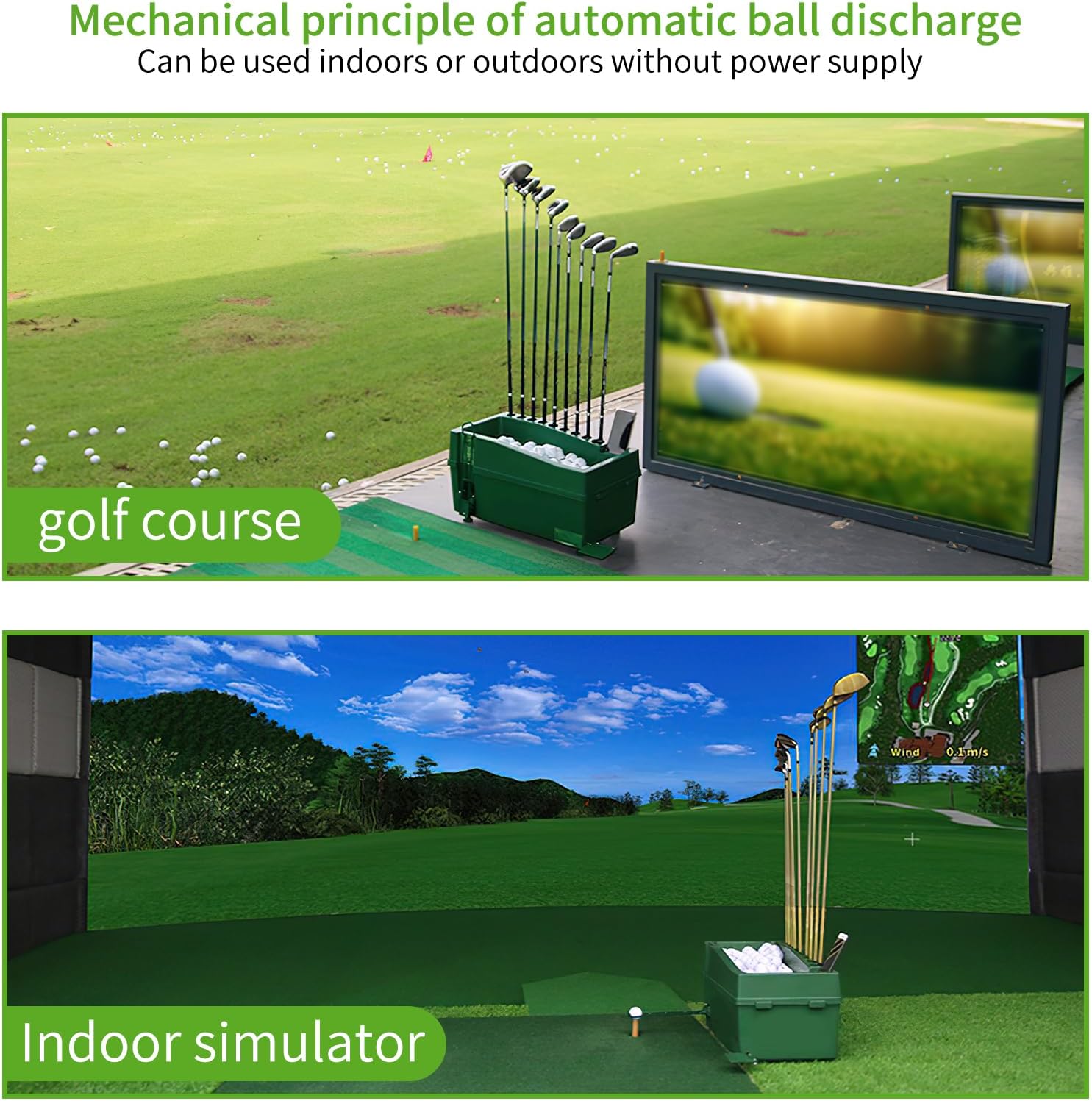 JJM Golf Balls Automatic Driver for Indoor Simulators and Golf Driving Range Teeing Machines