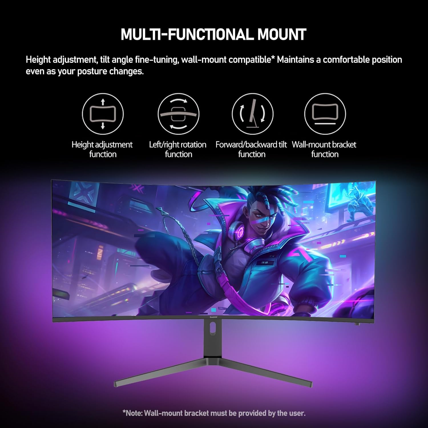 شاشة ألعاب Gawfolk منحنية 40 بوصة 5K (5120×2160) I...