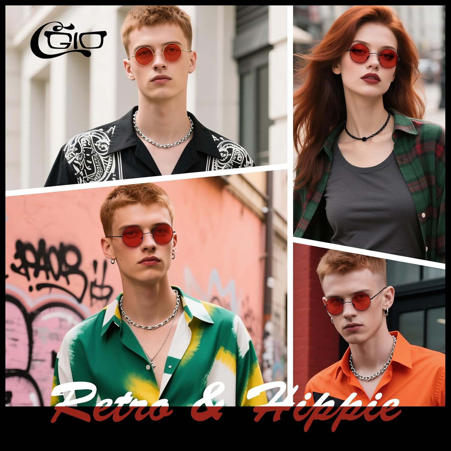 CGID Retro Round Polarized Sunglasses Mens Womens Circle Metal Hippie Shades UV400 Protection E01 - Image 4