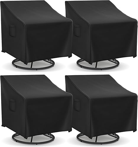 Fundas para sillas giratorias para exteriores, impermeables, para sillas mecedoras para exteriores, paquete de 4, fundas para sillas de patio para