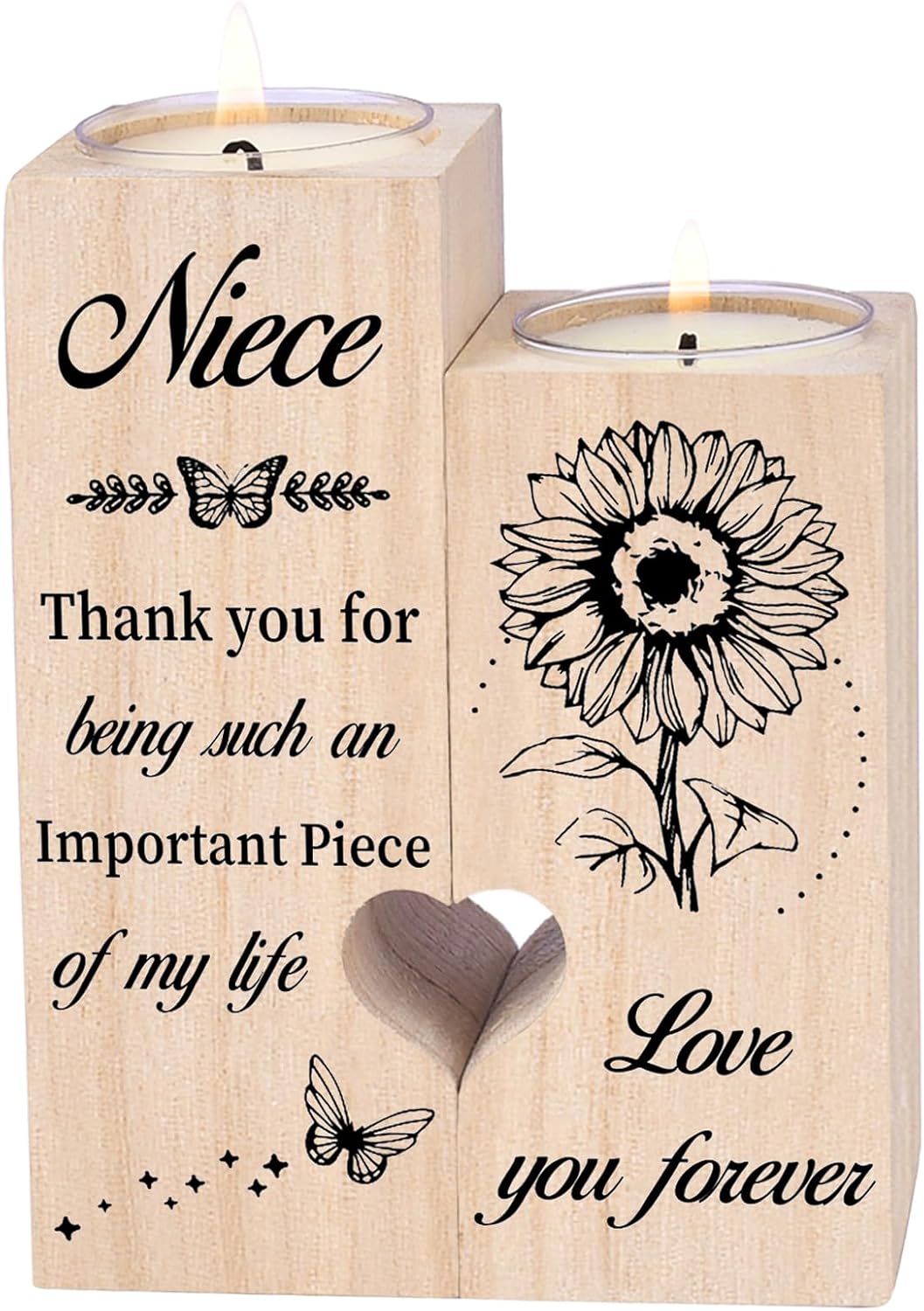 Double Sided Printing, Niece Gifts Candle Holders, Niece