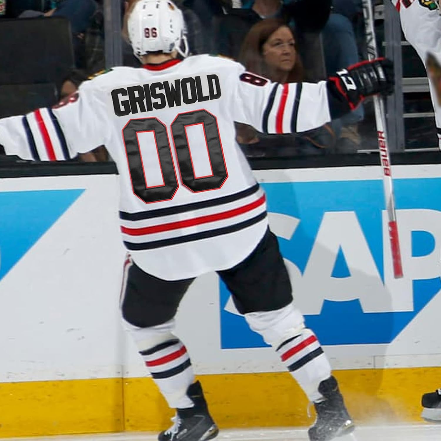 Mens #00 Ice Hockey Jersey Stitched Letters and Numbers, Unisex Hockey Fan Apparel for Christmas Vacation, Size S-3XL - Image 2