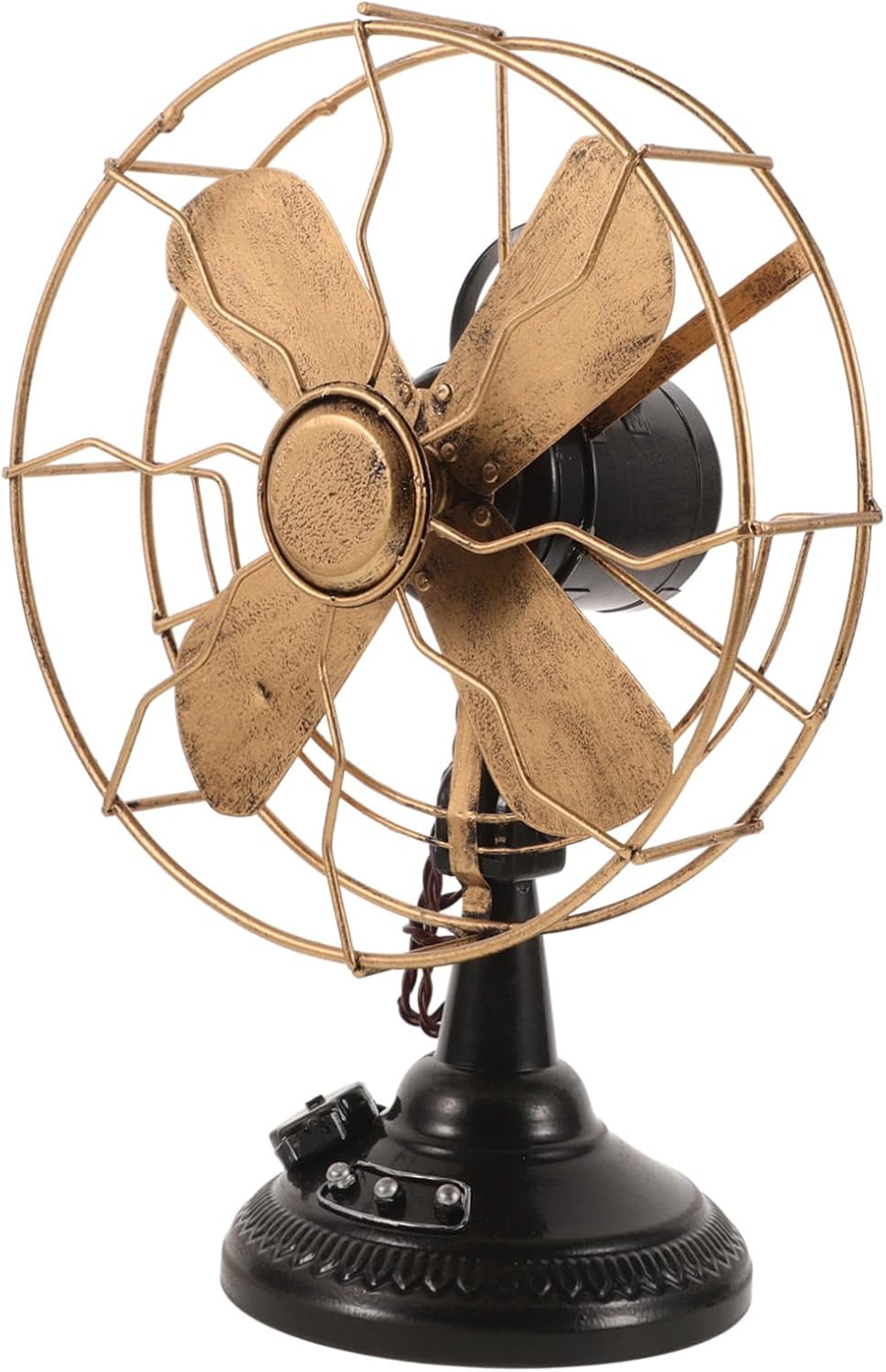 Metallic Vintage Table Fan Model Retro Fan Ornament Delicate Ornament Old Style Desk Fan-shaped Decor Home Adornments