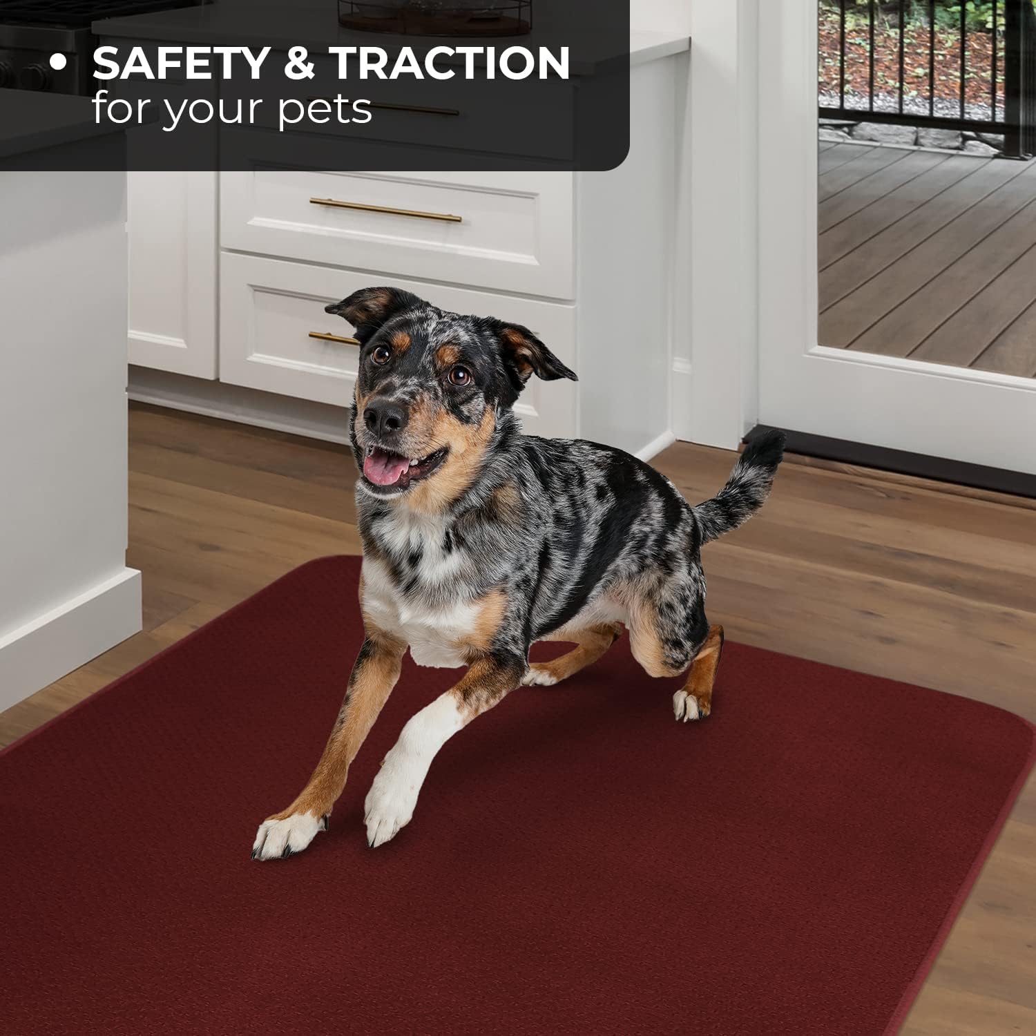 Exclusive Discount 70% Price House, Home and More Skid-Resistant Carpet Indoor Area Rug Floor Mat - Burgundy Red - 3 Feet X 5 Feet