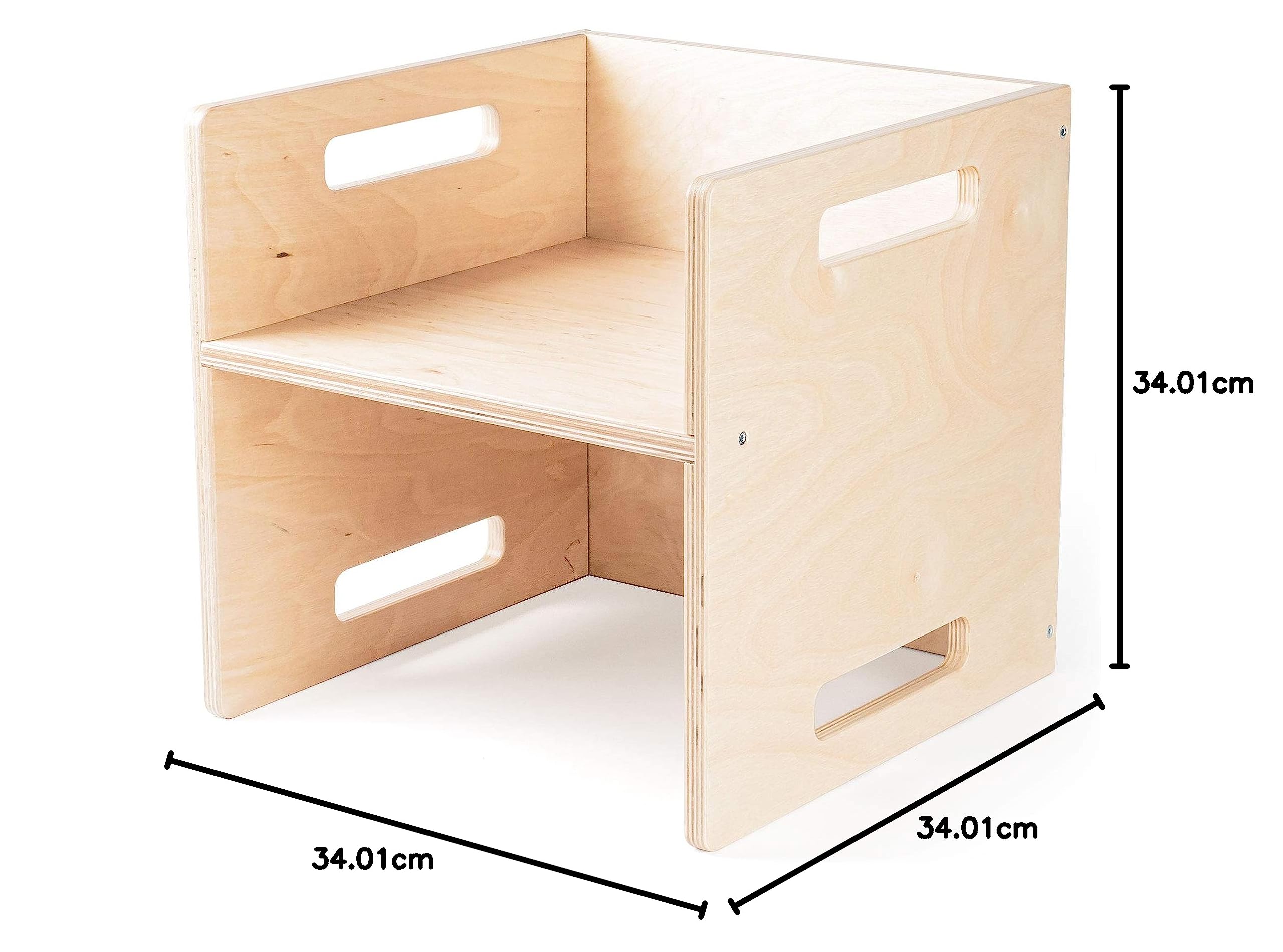Ehrenkind® Kinder Hocker | Vielseitig & Stabil | Montessori Hocker | Wendehocker aus Birkenschichtholz | Natur
