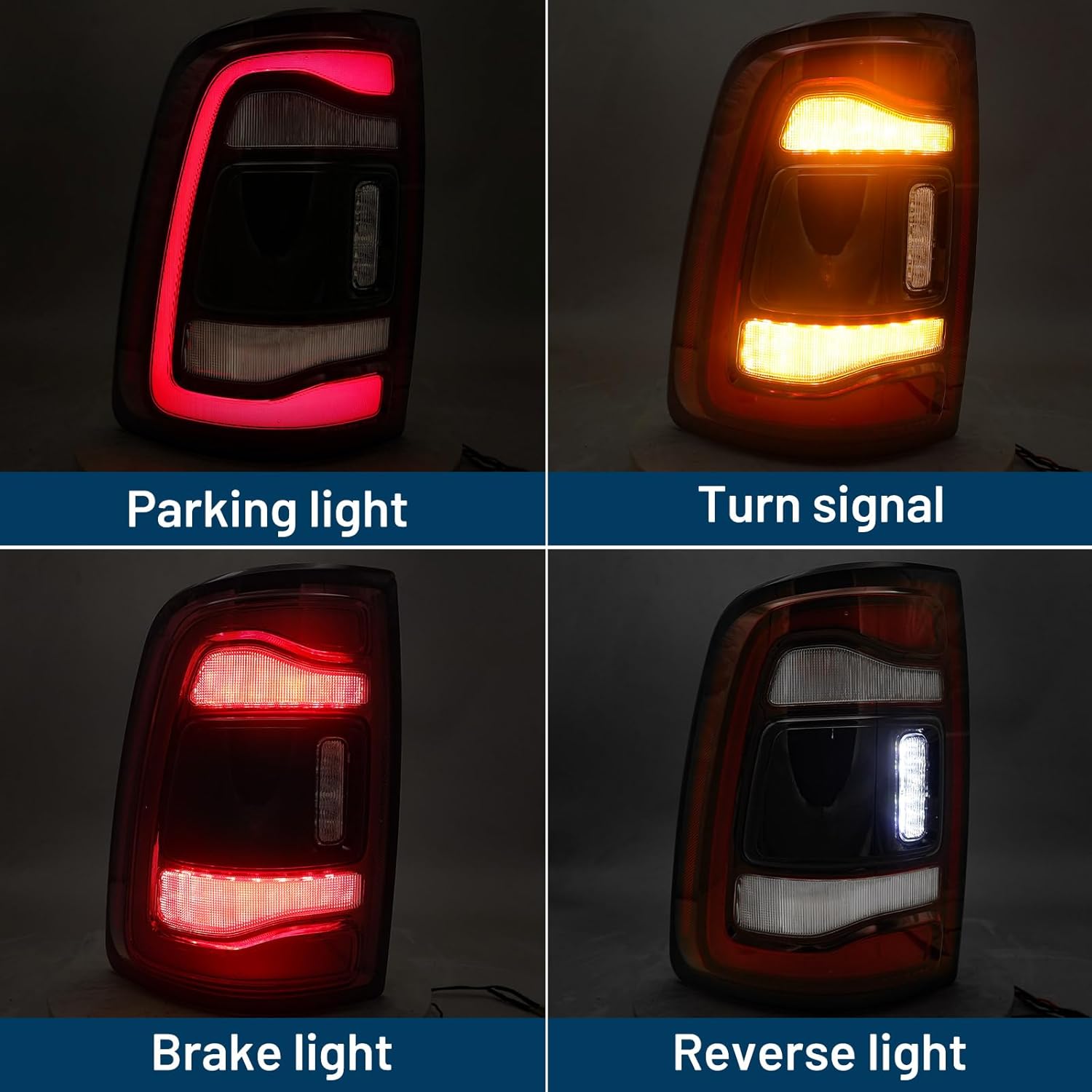 LED Tail Light Assembly For Dodge Ram 2500 3500 w/Blind Spot (Module NOT Included) 2019 2020 2021 2022 2023 2024 Left Driver Side Black Bezel Rear Lamp 68361723AH CH2800224