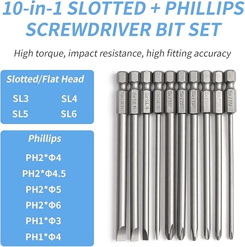 Miniatura 9 de Juego de puntas de destornillador de cabeza Torx, juego de 11 puntas magnéticas Torx, juego de brocas Torx de seguridad de 3 pulgadas, kit de