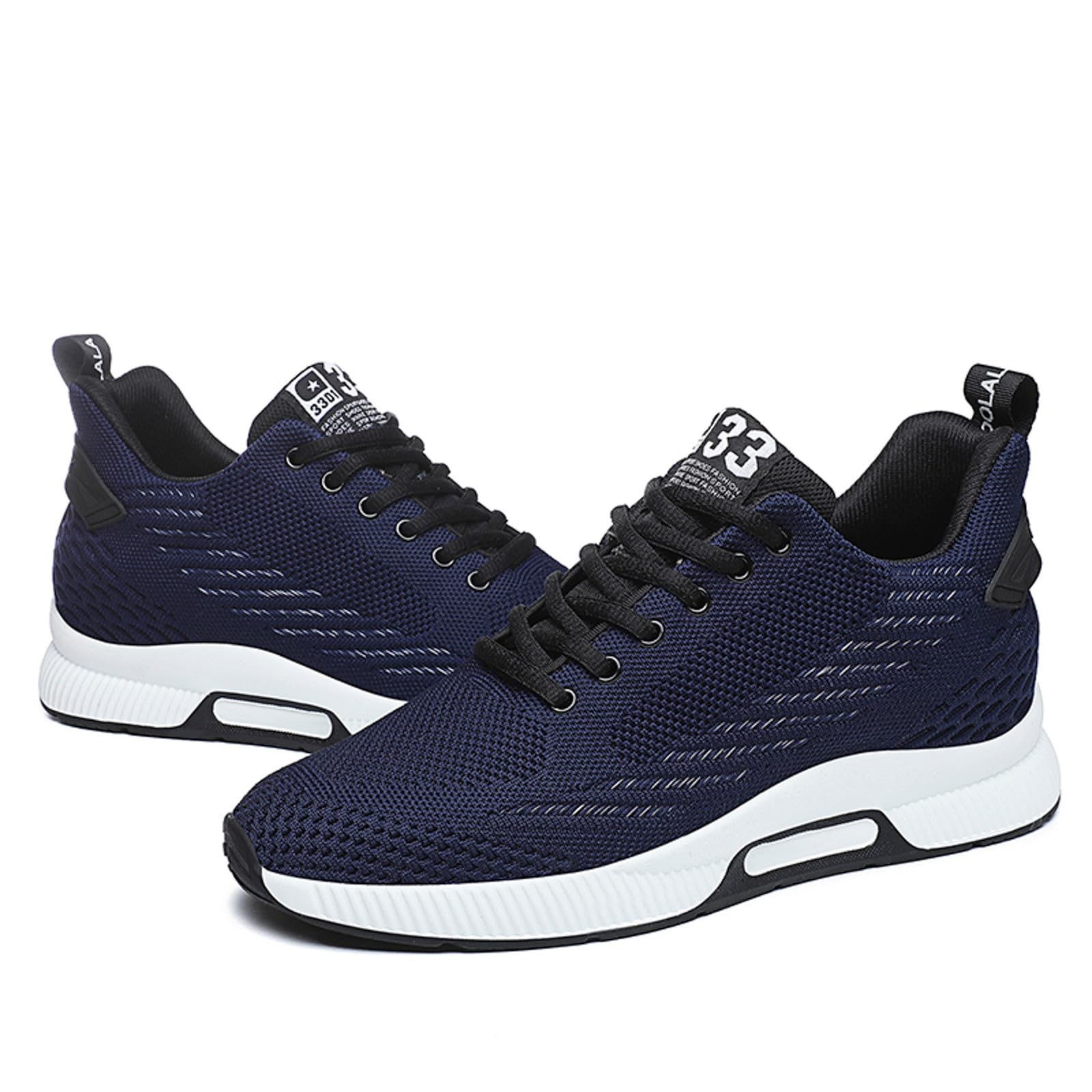 Herrenschuhe, 8 cm, lässig, Sport, Schnürsenkel, leicht, atmungsaktiv, versteckte Ferse