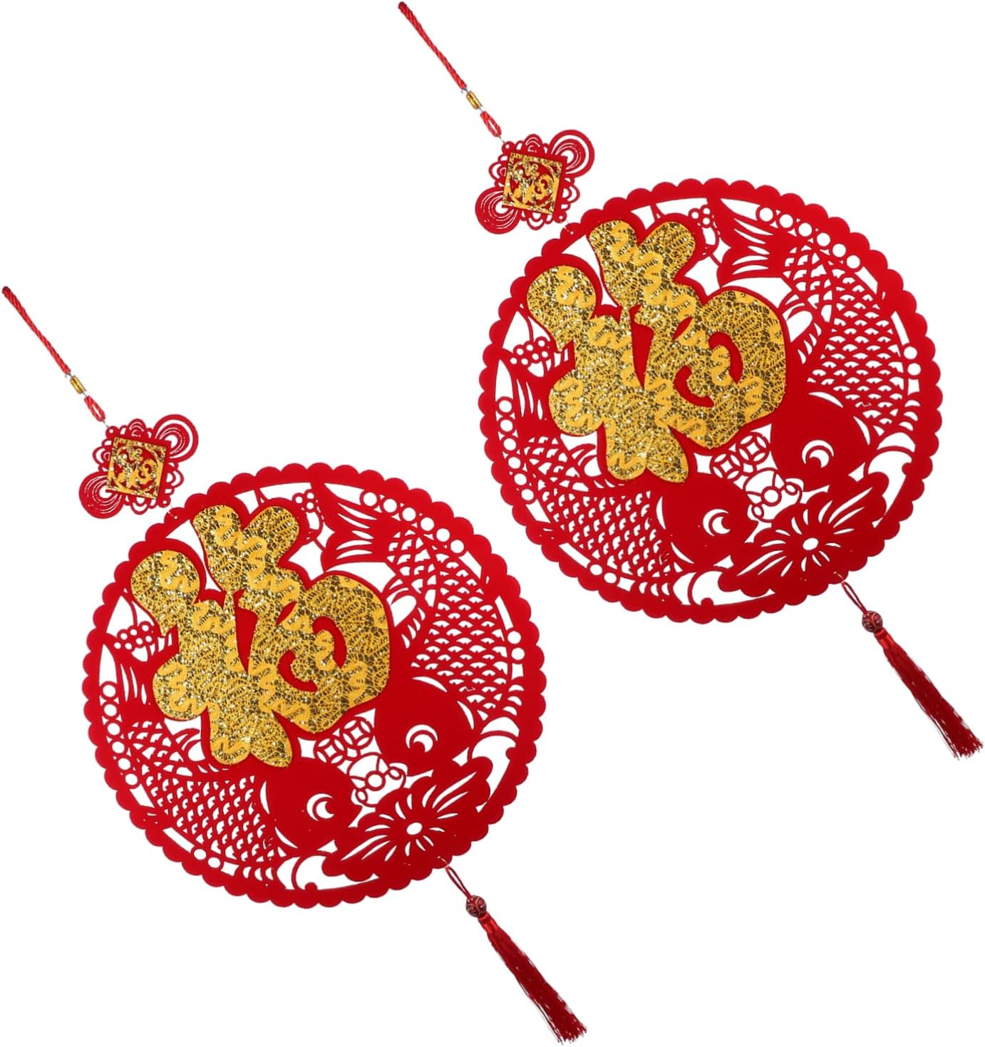 Amazon.co.jp: RUNROTOO 2個 中国の旧正月の飾り 福字 中国 提灯 春節 飾り Chinese Decorations ...