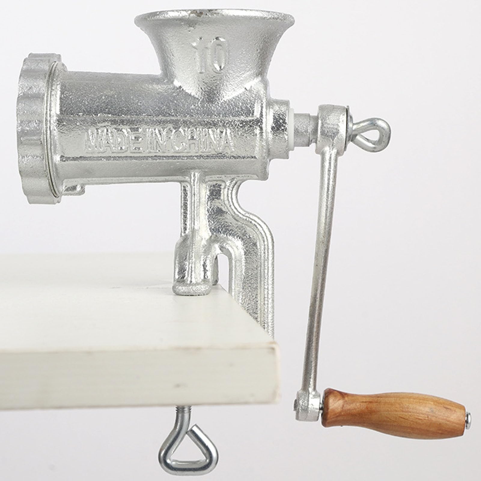 Picadora de Carne Manual con Abrazadera de Mesa, Picadora Manual de Hierro Fundido Recubierta de Estaño de Primera Calidad para Cocina Casera, Diseño Compacto