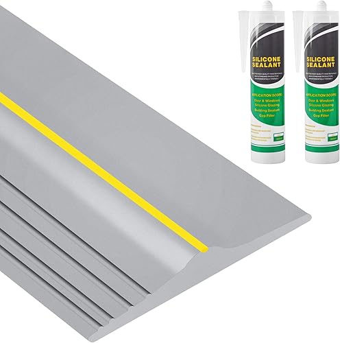 Miniatura 7 de Tira de sello universal de umbral inferior de puerta de garaje de 12 pies con sellador de edificios de 10 onzas, repuesto de goma resistente a la