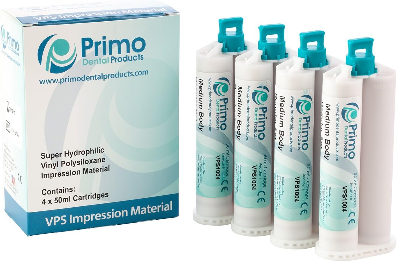 Primo Dental Products VPS1011 Impression Material VPS Heavy Body Fast Set, 50 ml (Pack of 4)