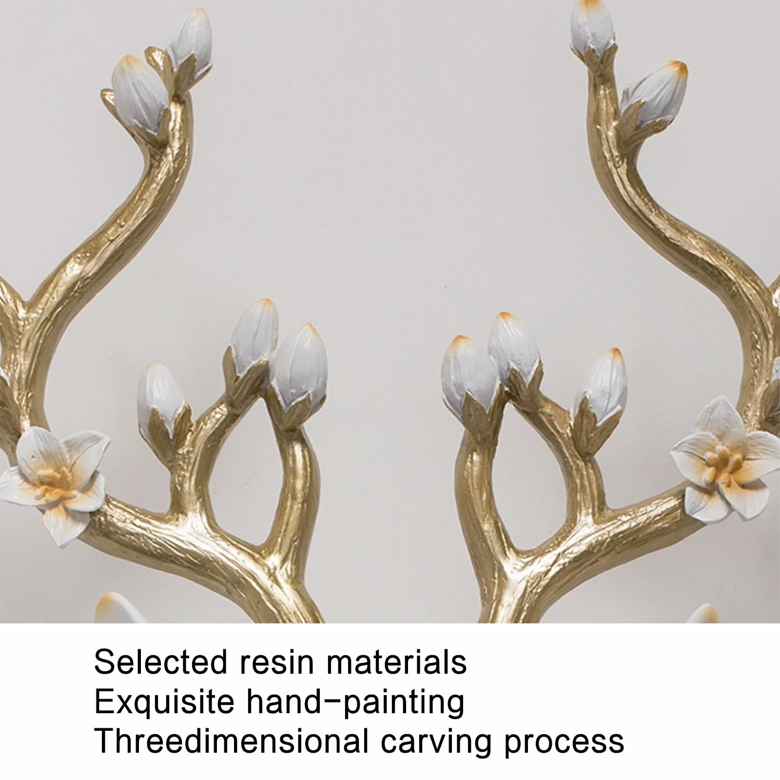 Decorazione da Parete Testa di Cervo, Testa di Cervo Artificiale da Appendere, Grande Scultura con Corna, Decorazione Murale Finta Tassidermia, Arte Moderna Animale in Resina(1)