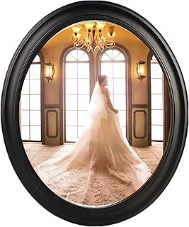 alblinsy Oval Picture Frames,Oval Wood Picture Frame Wooden Wall Hanging Picture Frames for Home Office Wall Décor(Black,10 inch)