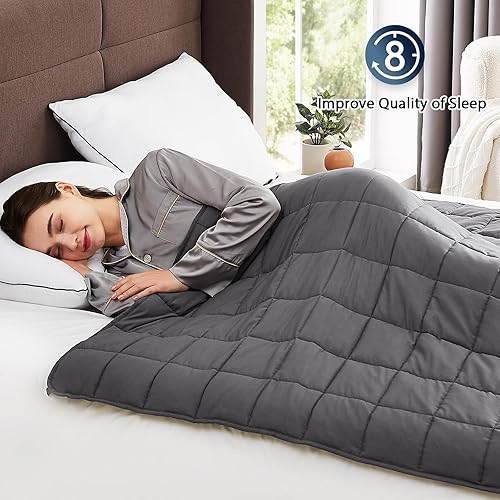 Miniatura 2 de CuteKing - Manta suave y gruesa con peso para adultos de 140-150 libras (15 libras, 60x80 pulgadas, queen, gris) para refrescar y calentar con