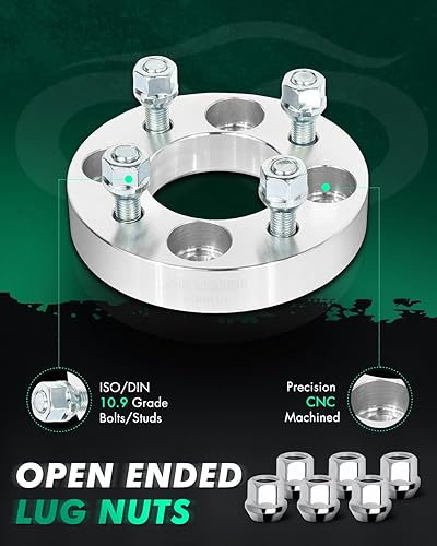 Miniatura 4 de SCITOO 2 adaptadores espaciadores de rueda de 1 pulgada, 4 lengüetas de 0.157 x 3.937 in a 0.157 x 3.937 in con pernos de 12 x 1.5 de 2.642 in,