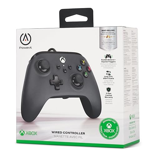 Miniatura 10 de PowerA Wired Controller for Xbox Series X S - Black, gamepad, wired video game controller, gaming controller, works with Xbox One and Windows 10/11