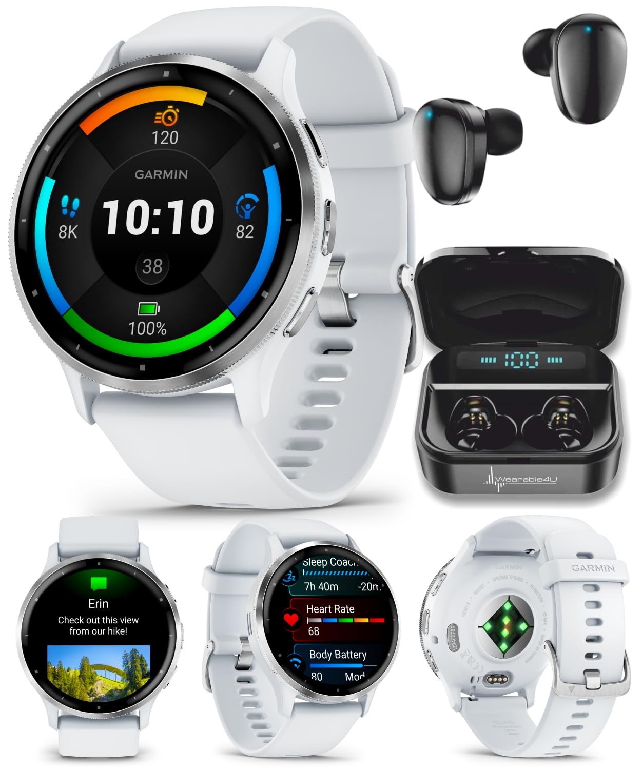 wearable4u garmin venu 3 gps smartwatch with earbuds