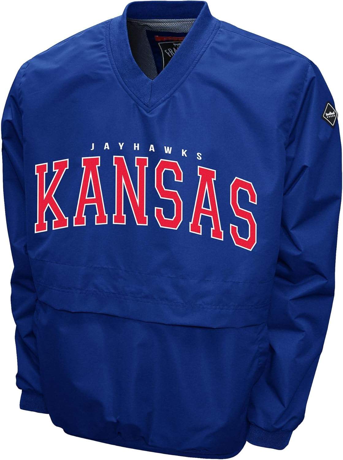 2Bhip NCAA Kansas Jayhawks Adult Blue Lightweight V-Neck Windbreaker Wind Shirt Pullover Jacket For Men