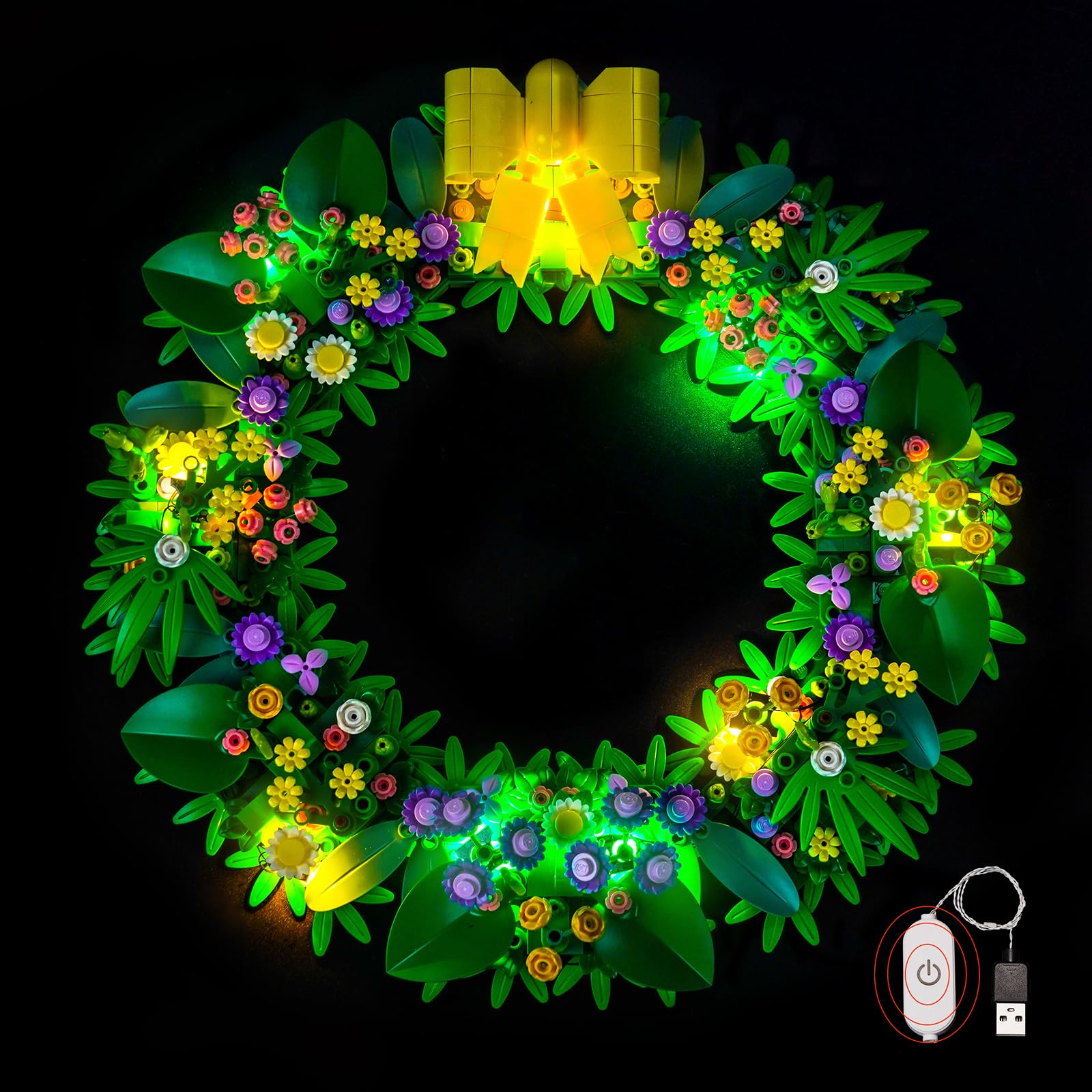 LocoLee Customized LED Light Set Compatible with LEGO 40957 Spring Wreath LED Decoration Lighting Kit Compatible with LEGO 40957 Building Blocks Model Lighting Kit Only, Model Not Included