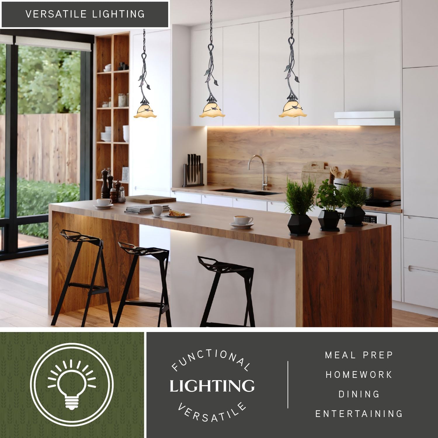 VAXCEL Vine Black Rustic Mini Pendant Ceiling Light