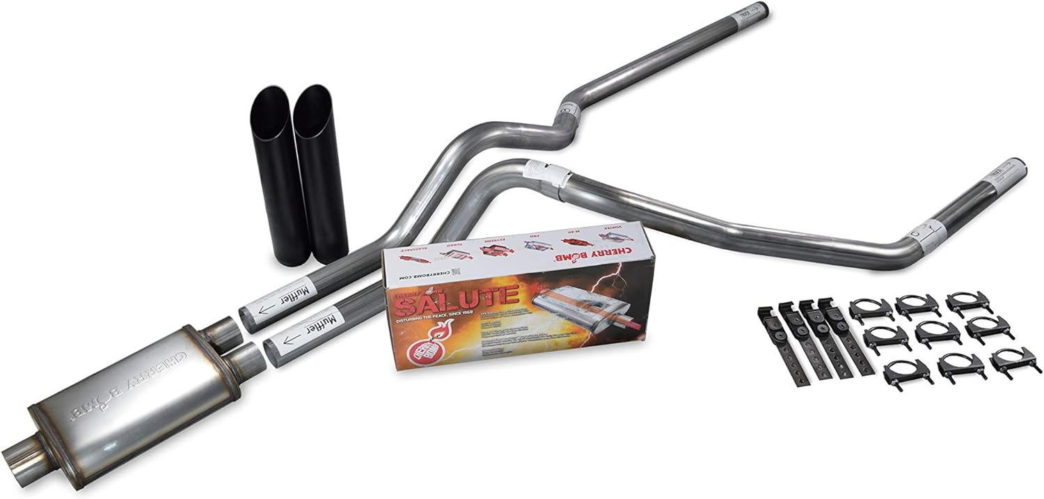 Truck Exhaust Kits Shop Line Dual Exhaust System 2.5 Stainless Steel Cherry Bomb