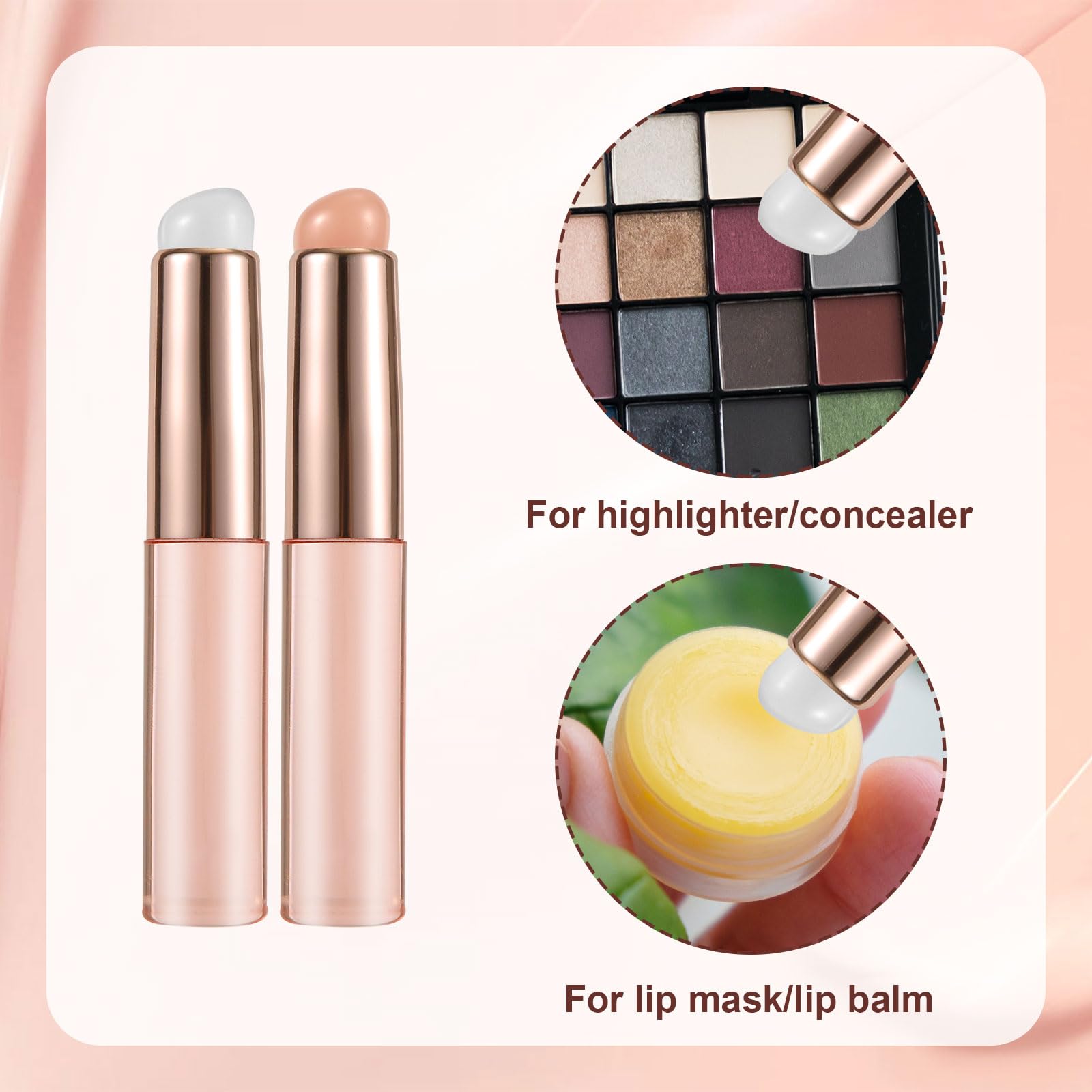 2 Pezzi Pennello per Labbra in Silicone, Applicatore Maschera Labbra con Cappuccio Multifunzionale Pennello Trucco per Rossetti Lucidalabbra Balsamo Labbra Correttore e Nail