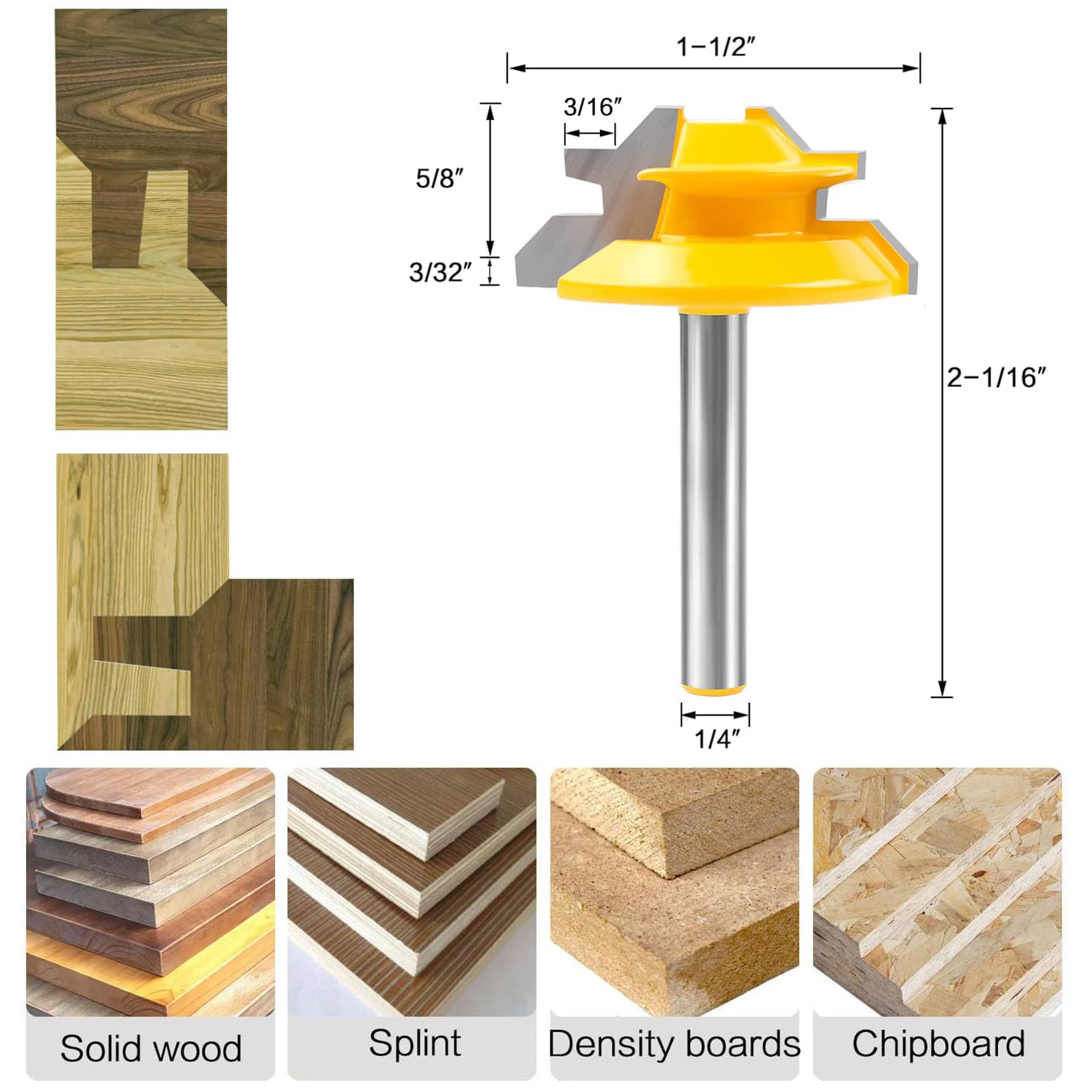 Lock Miter Router Bits - 45 Degree Joint -3 Lock Miter Router Bits - 45 Degree Joint -3
