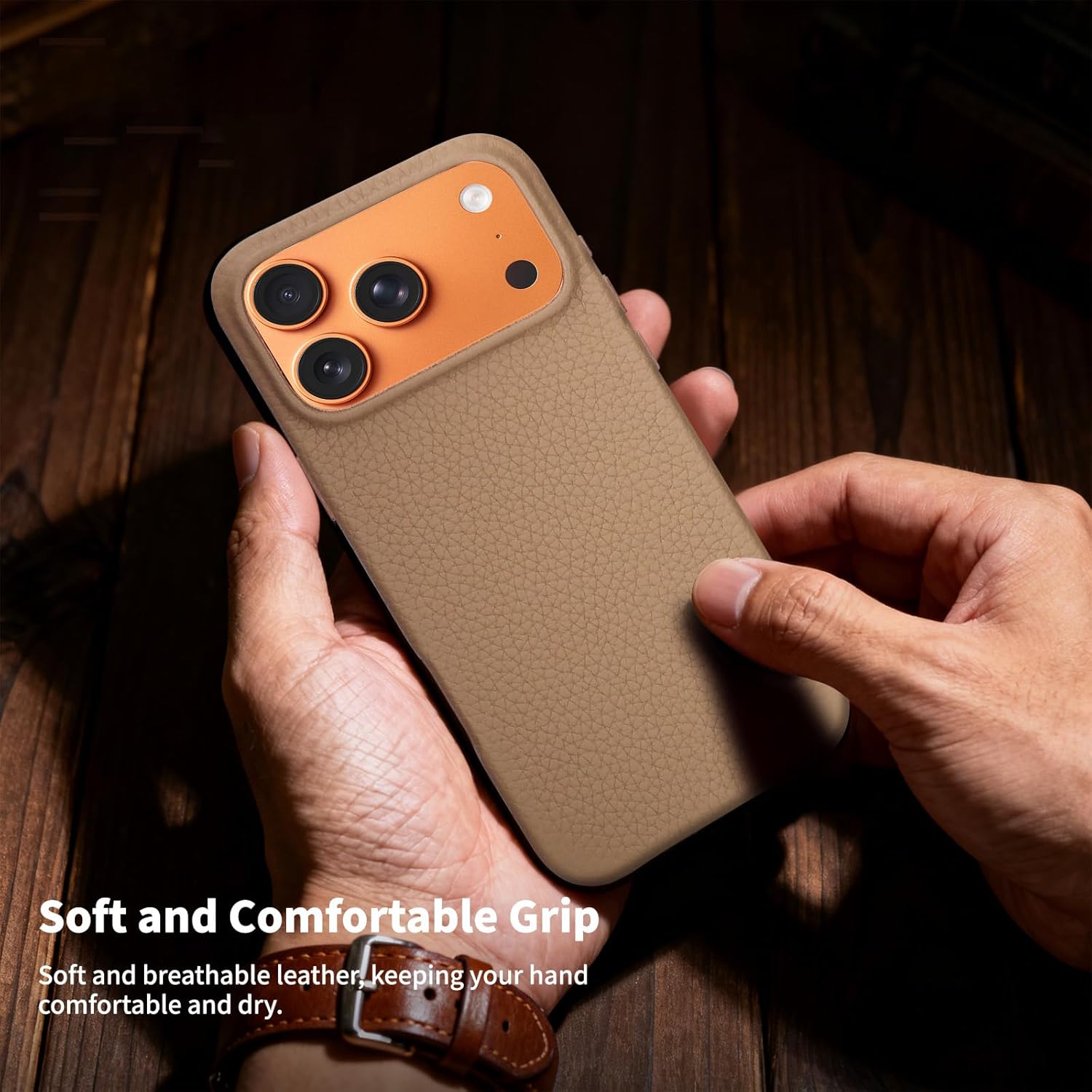iPhone 17 Pro Max Leather Case 17 Pro Max Case， Compatible with MagSafe Magnetic Wireless Charging, Slim Fit, Non-Slip, Anti-Scratch, Shockproof