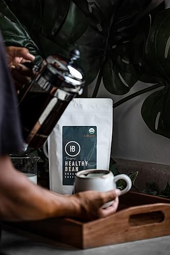 Miniatura 4 de Healthy Bean - Mezcla de café molido orgánico Thrive Morning Blend - Café molido bajo en ácido para estómago sensible - Mezcla de tostado medio,