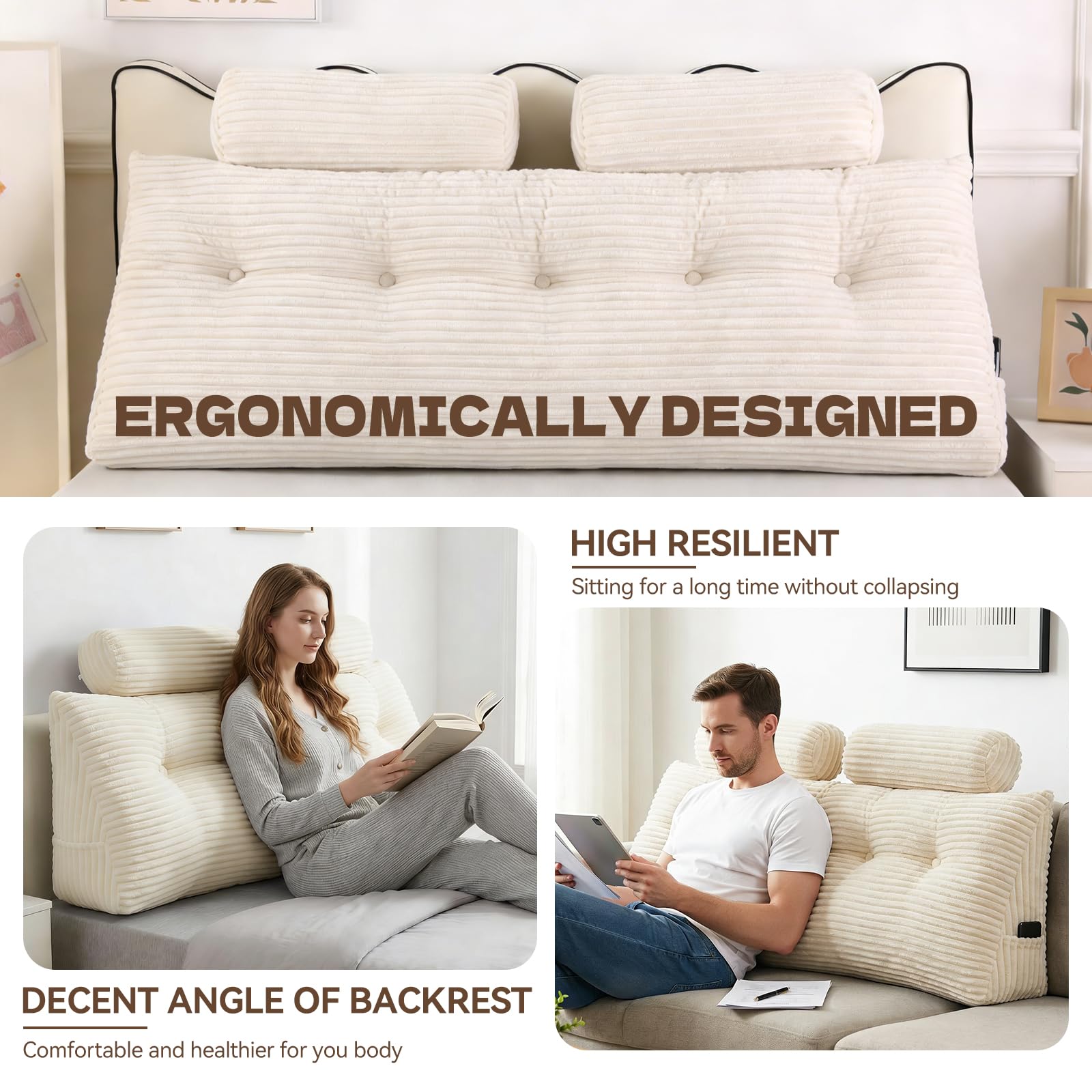 Amazon.com: Lovehavren Headboard Pillow Queen - Adjustable Back