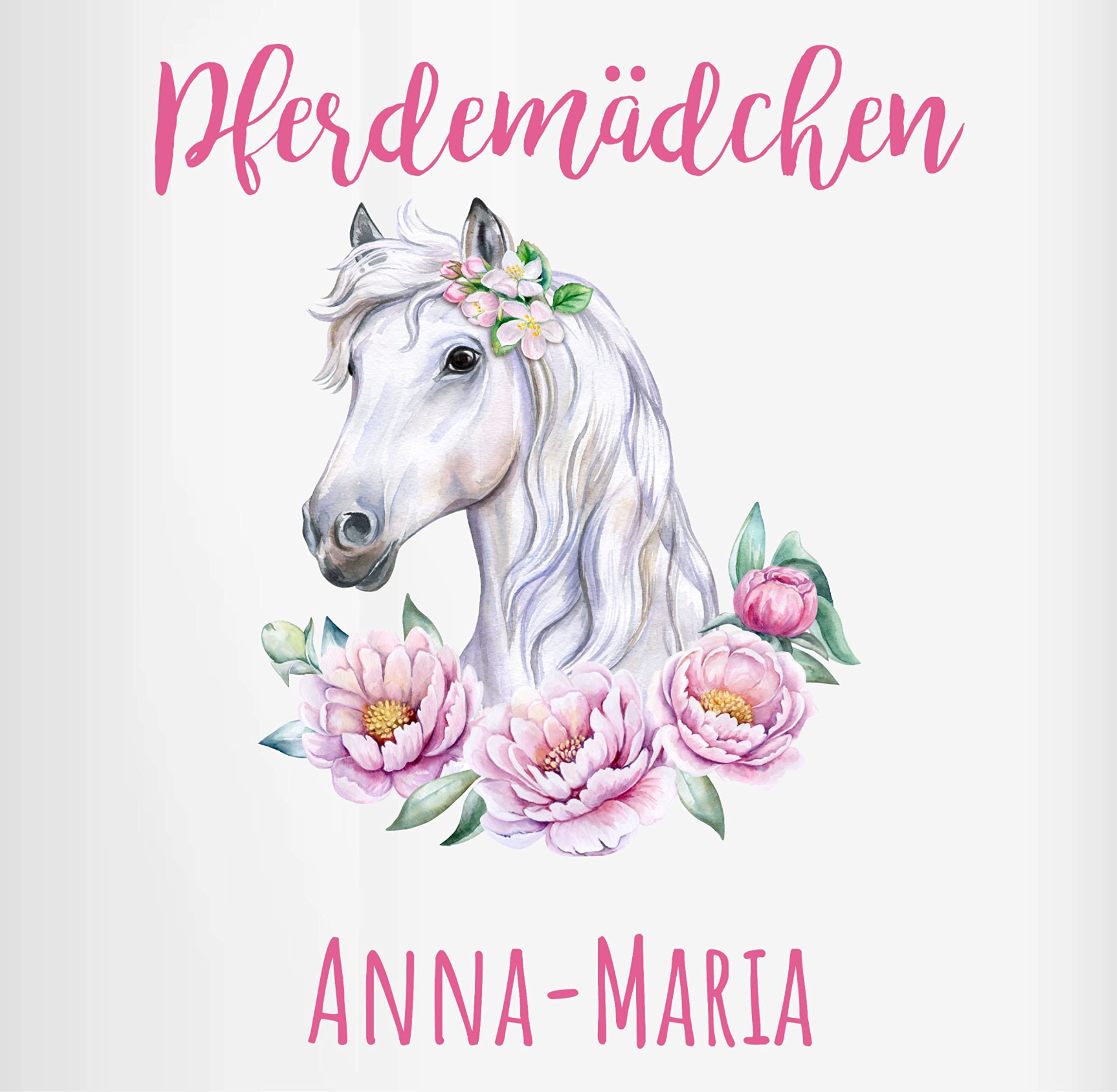 Personalisiert Kinder-Tasse Mit Pferd-Design Und Namen – Weiß Mit Rosa Innen, 325 Ml, Geschenk Für Pferdemädchen
