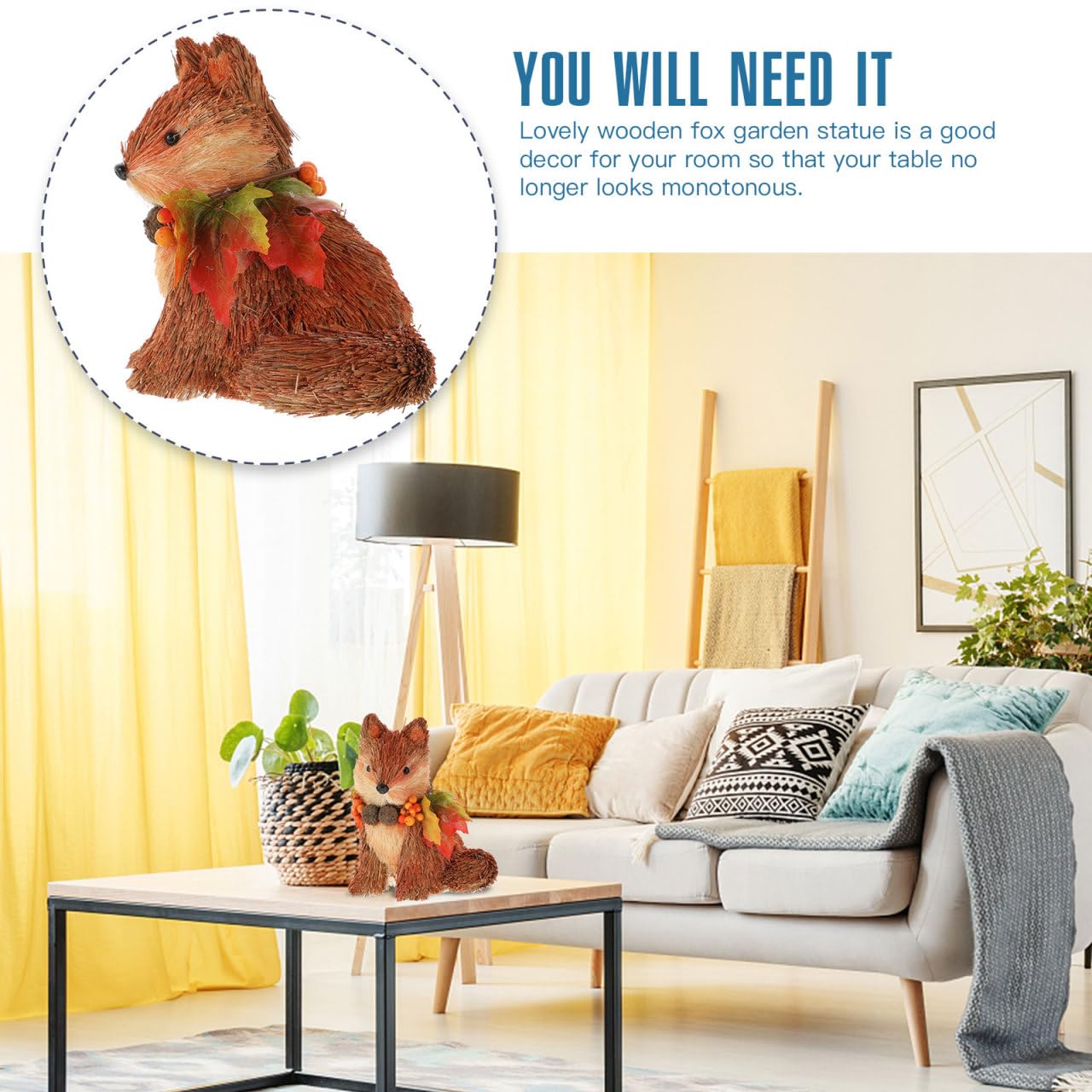 Amazon.com: BESPORTBLE Straw Fox Figurine Fox Sculpture Decor with