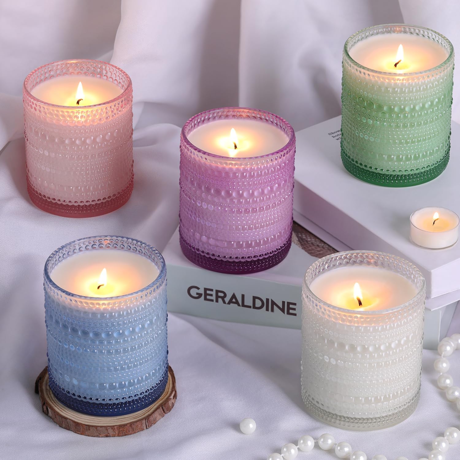 DARJEN 8 Pack Pink Candle Jars for Making Candles- 14 OZ Empty Glass Candle Making Jars with Bamboo Lids and Labels, Candle Containers Candle Making Supplies for DIY Gifts - Image 6