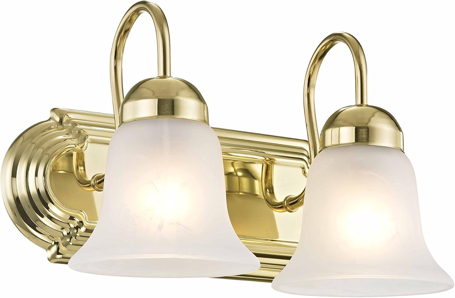 Livex Lighting 1072-02 Riviera 2-Light Bath Light, Polished Brass, 14 x 8 x 8