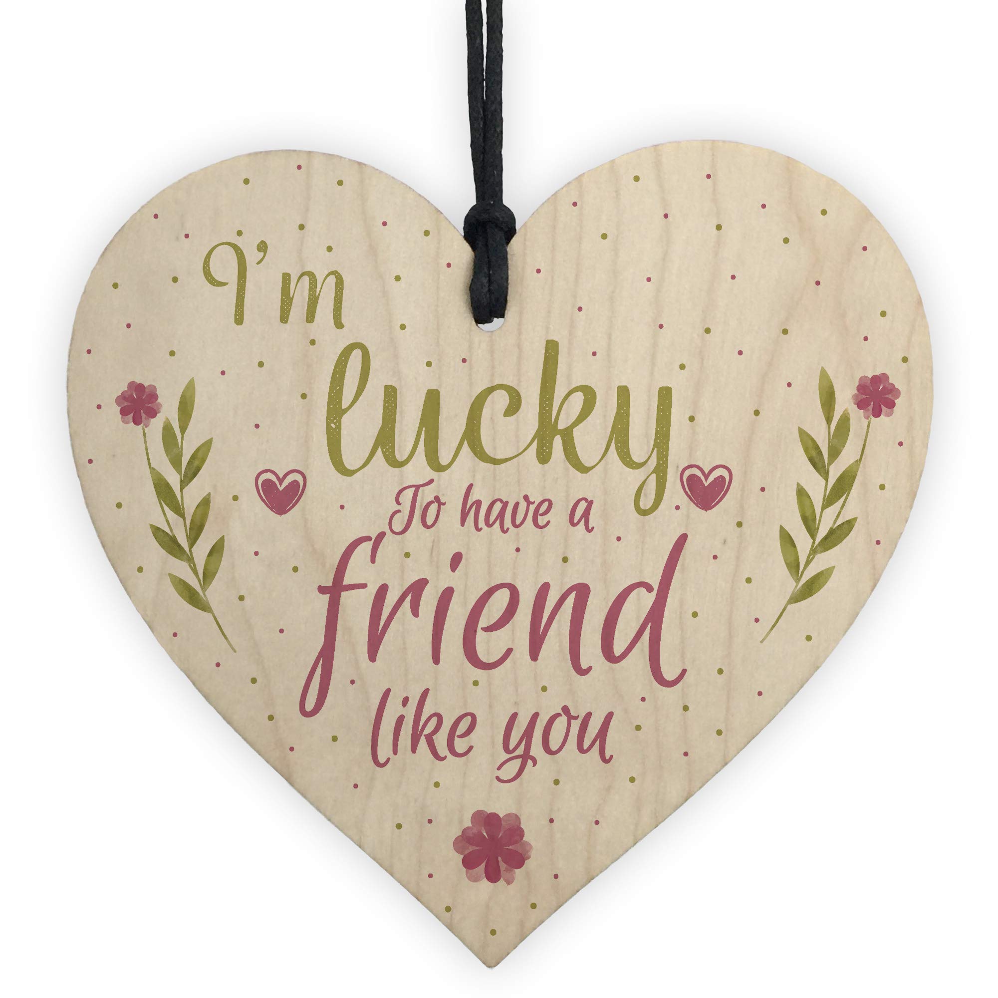 Red Ocean Friendship Gift FRIEND Sign Best Friend Plaque Shabby Chic Wood Hanging Heart Thank You