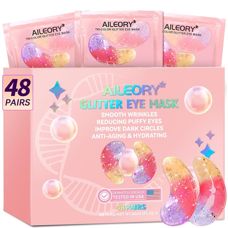AILEORY Adesivos em Gel para a Região dos Olhos em Três Cores, 48 Pares