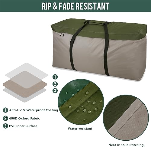 Miniatura 5 de Rachmi Bolsa de almacenamiento para cojines de 60 pulgadas con cremallera cubierta y asa acolchada, bolsa de almacenamiento para árbol de Navidad