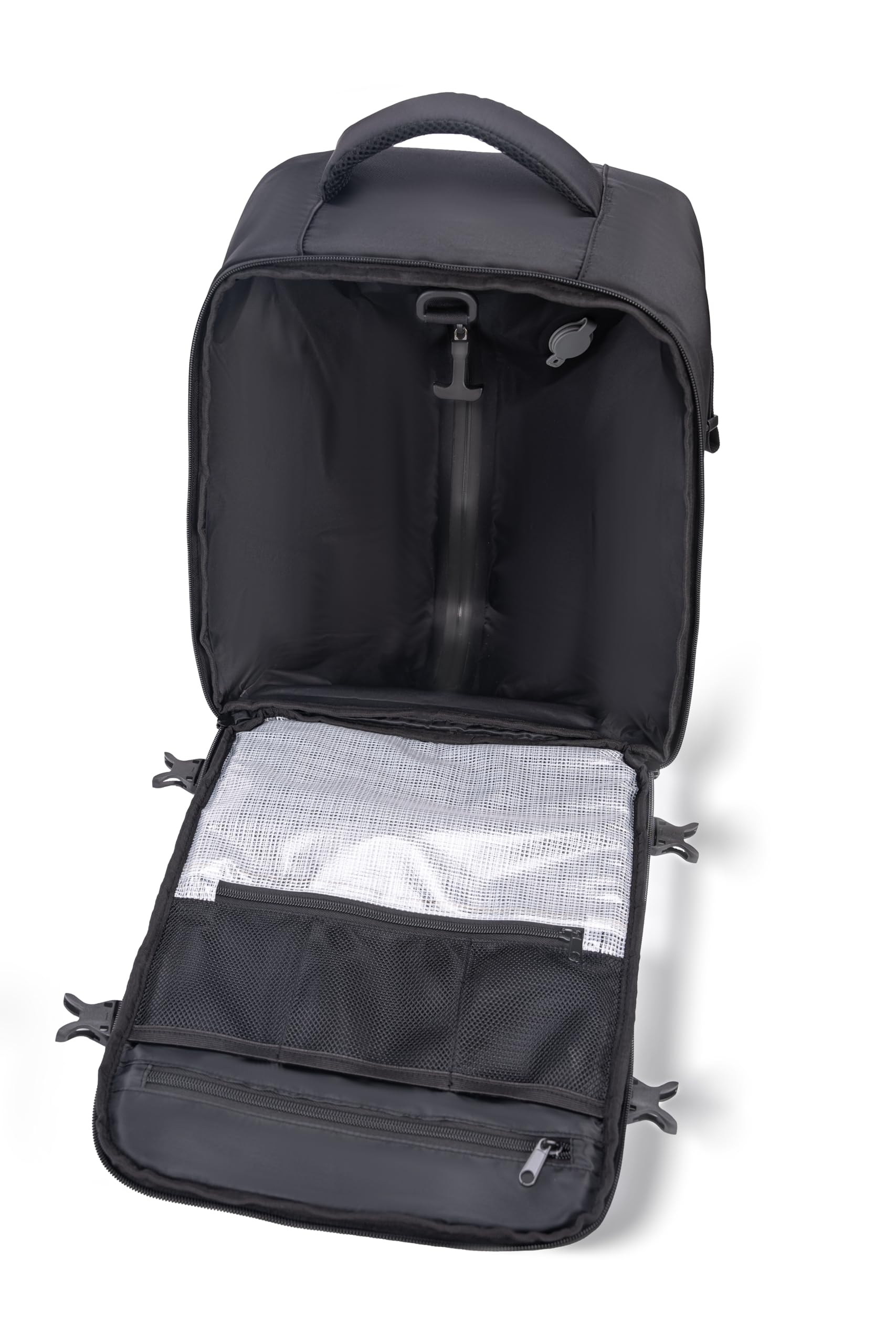 CELIMS Plecak kabinowy samolotu 40 x 30 x 20 cm, bagaż podręczny 40 x 30 x 20 cm, 24 l, wodoszczelny, lekki poliester do linii Ryanair, Easyjet, Volotea, plecak podróżny, Czarny & Pompa, 40x30x20 avec