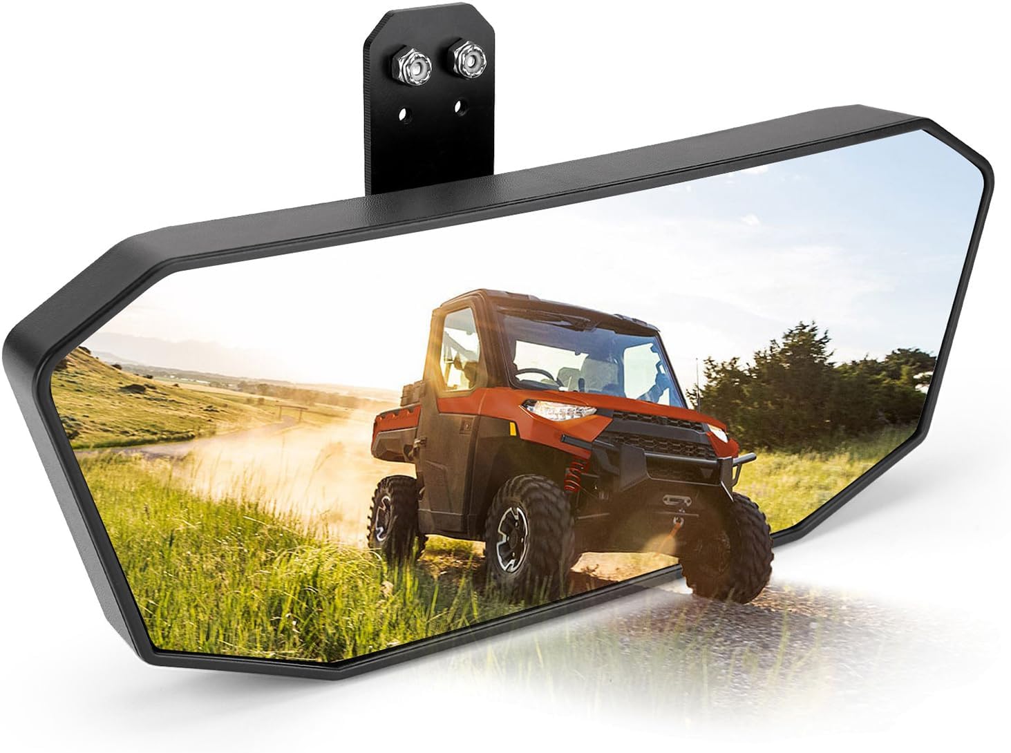 13" UTV Convex Center Rear View Mirror W/ Light For Polaris - Foto 12