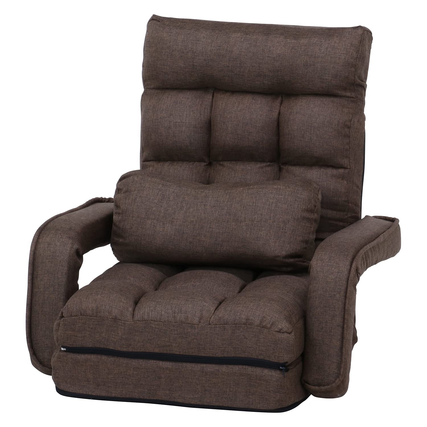 座椅子　リクライニングチェア　1人掛け　多機能　ファブリック生地　ブラウン 楽天市場】座椅子 リクライニング 1人掛け 座いす 一人用