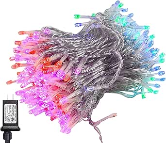 Multicolor Christmas Lights Outdoor 66FT 200 LED Indoor Twinkle Holiday ...